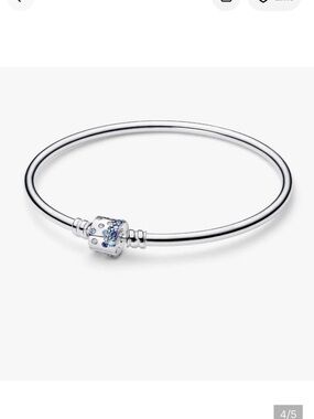 Pandora Sparkling blue barrel clasp bangle with “Caesar’s” charm.